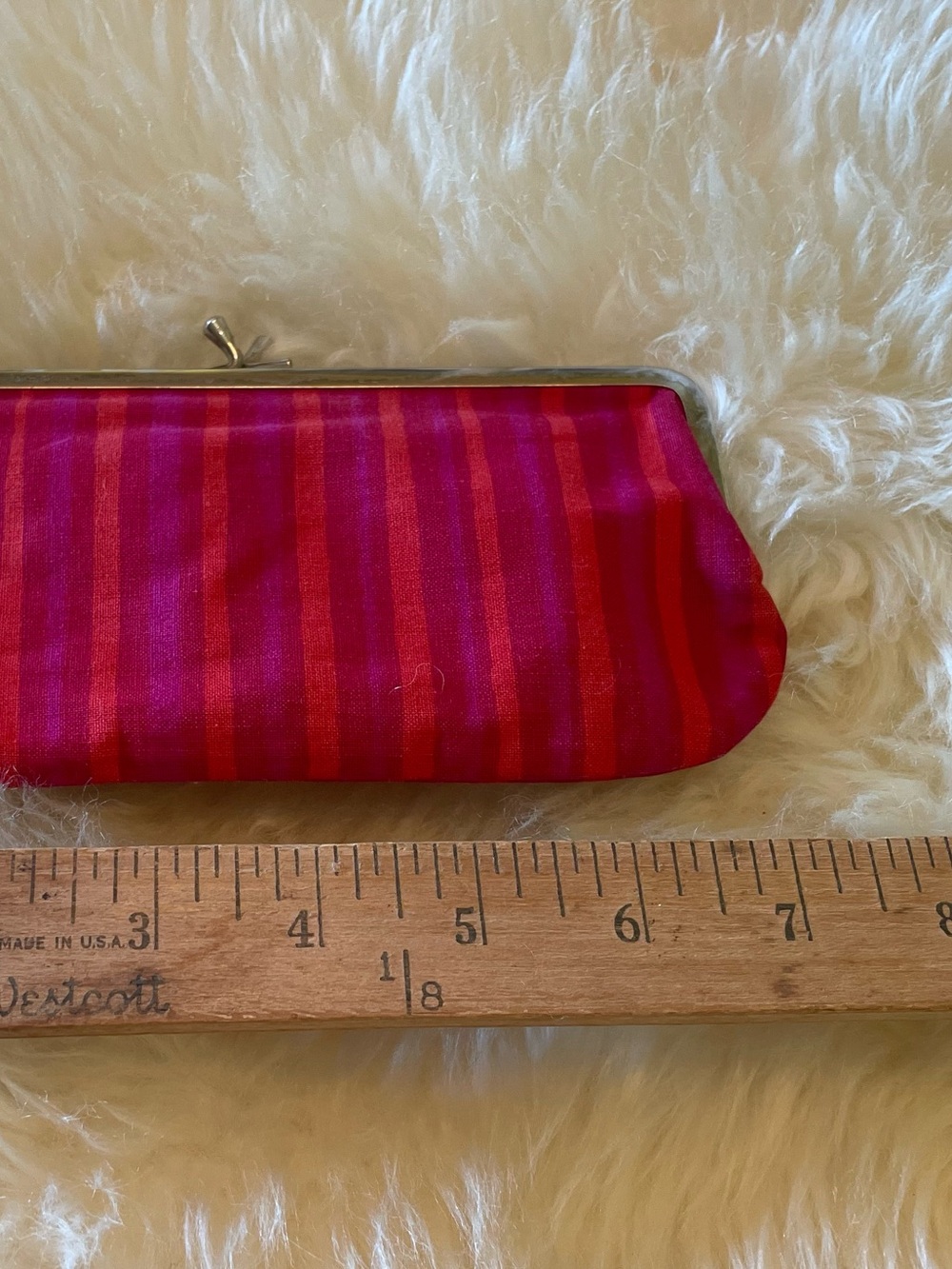 Vintage Marimekko kiss-lock pouch ~ Piccolo stripe - Picture 7 of 8